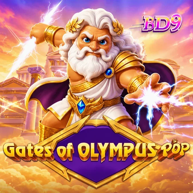 Gates of Olympus POP স্লট গেমের ইন্টারফেস এবং গ্রিড লেআউট